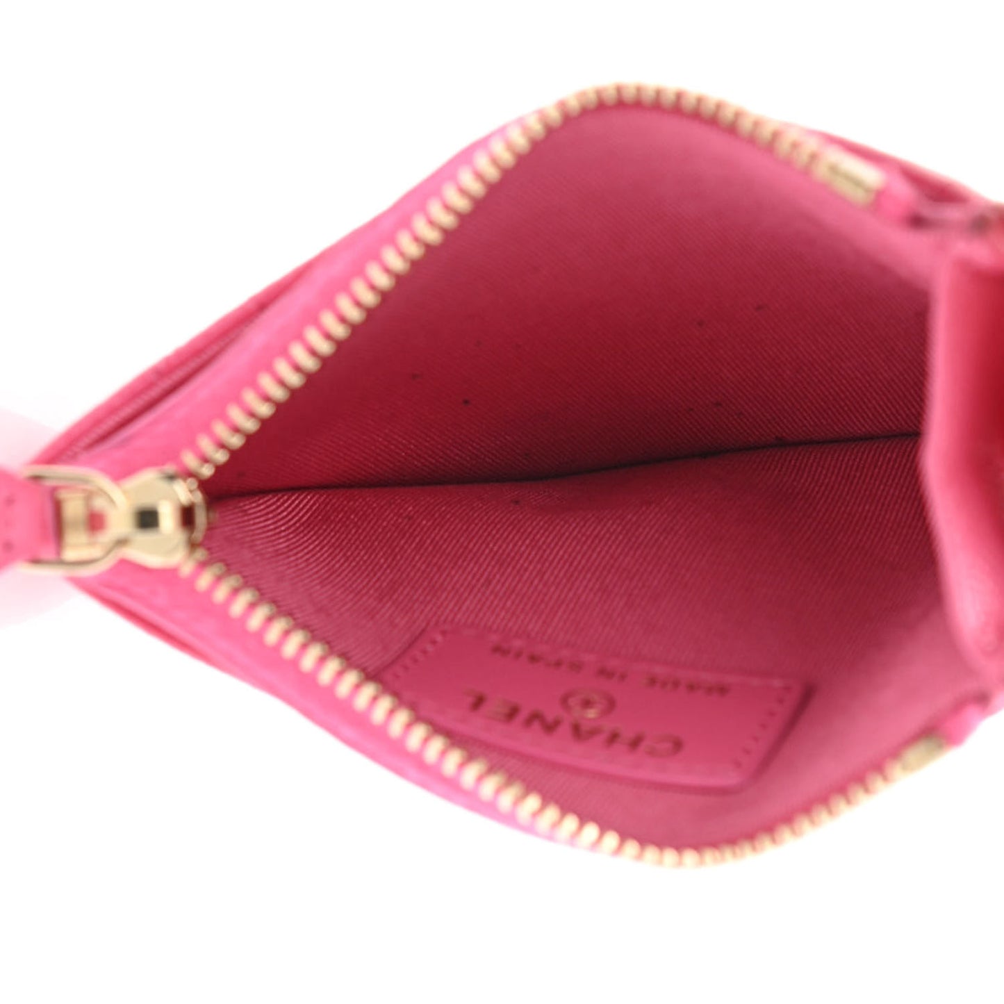 Caviar Quilted CC Zip Card Holder Pink