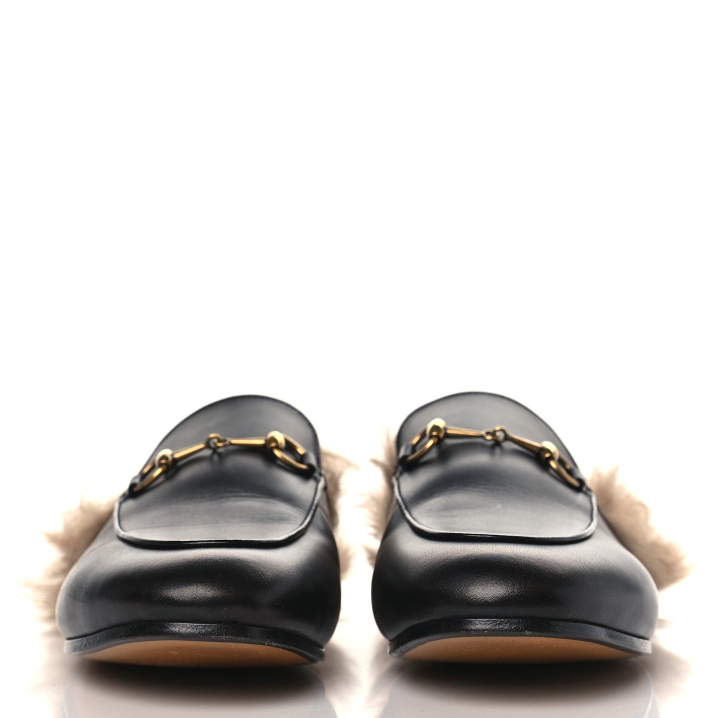 Calfskin Fur Womens Princetown Slippers 38 Black