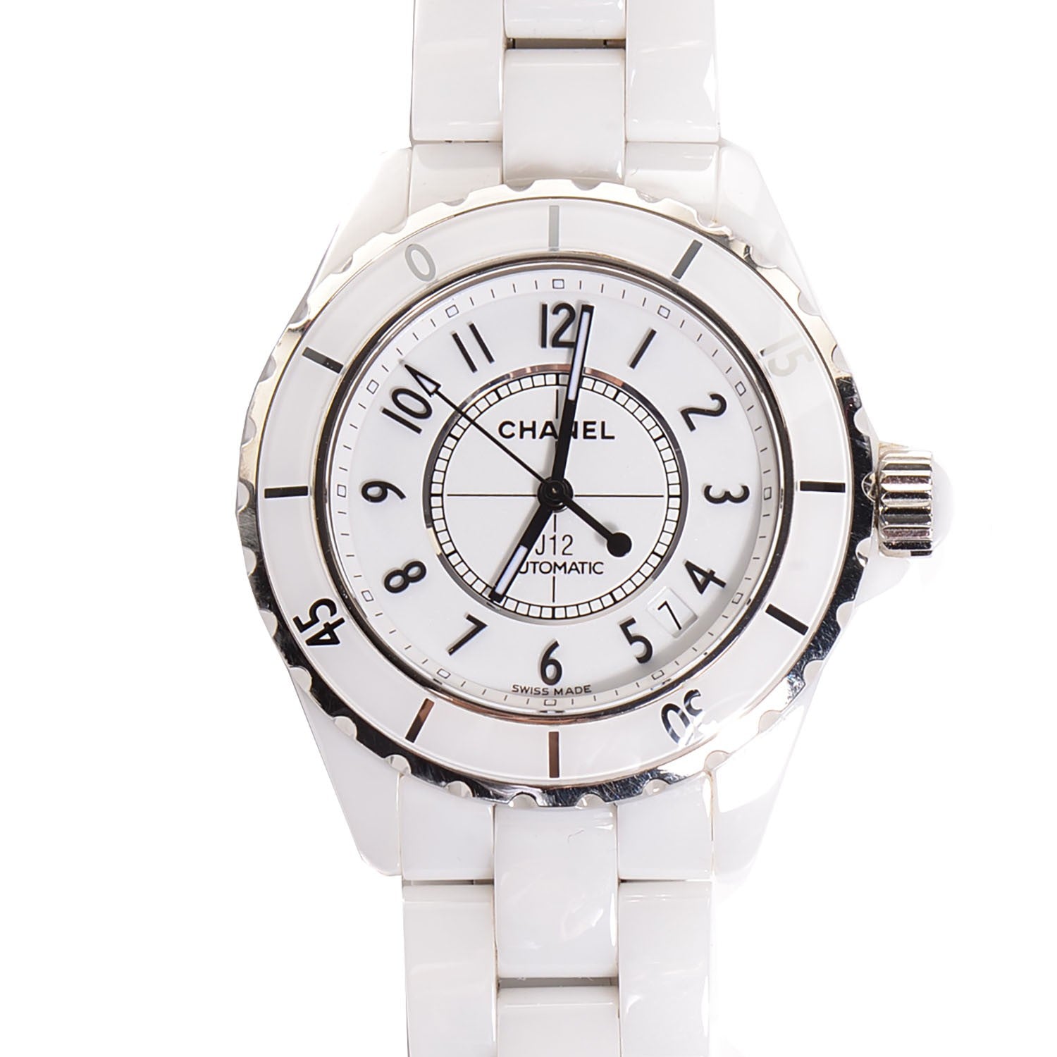 Chanel Stainless Steel Ceramic 38mm J12 Automatic Watch White 1 of 7