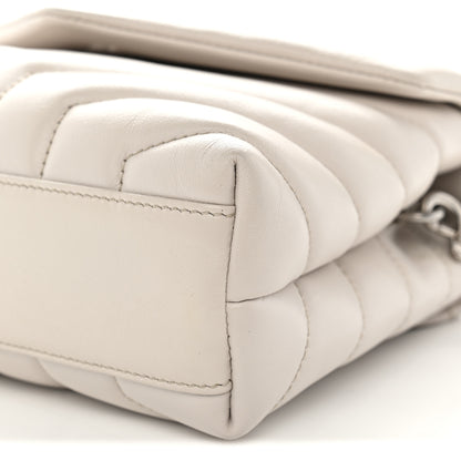Saint Laurent Calfskin Y Quilted Monogram Toy Loulou Crossbody Bag Crema Soft 10 of 12