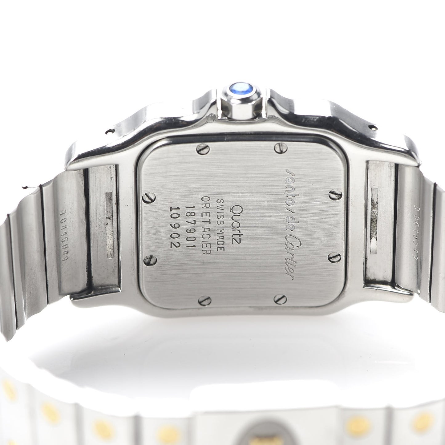 Stainless Steel 18K Yellow Gold 29mm Santos De Galbee Quartz Watch