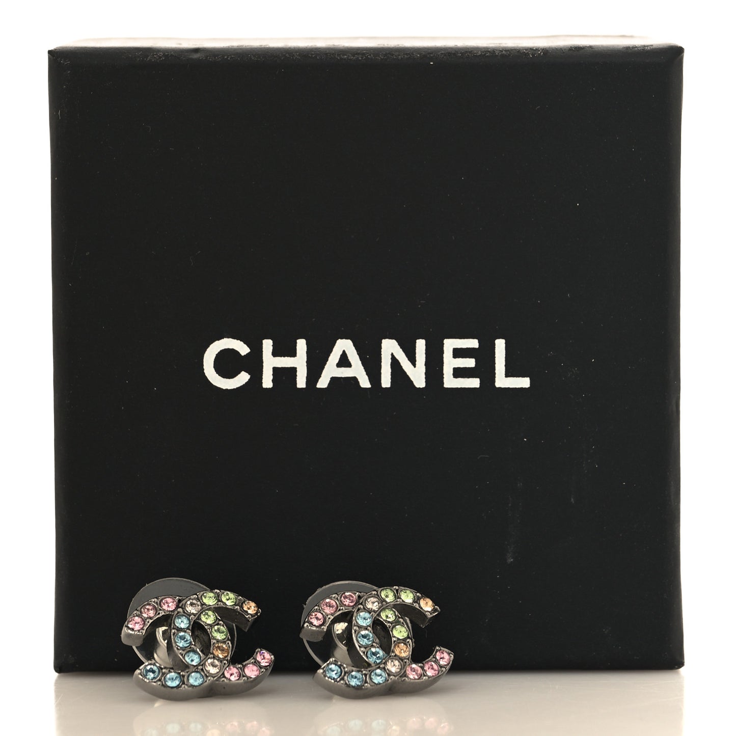 Ruthenium Crystal CC Earrings Multicolor