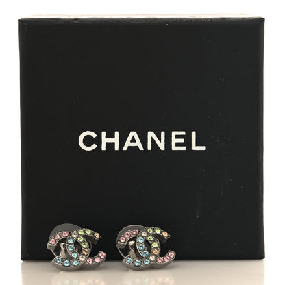 Chanel Ruthenium Crystal CC Earrings Multicolor 5 of 5