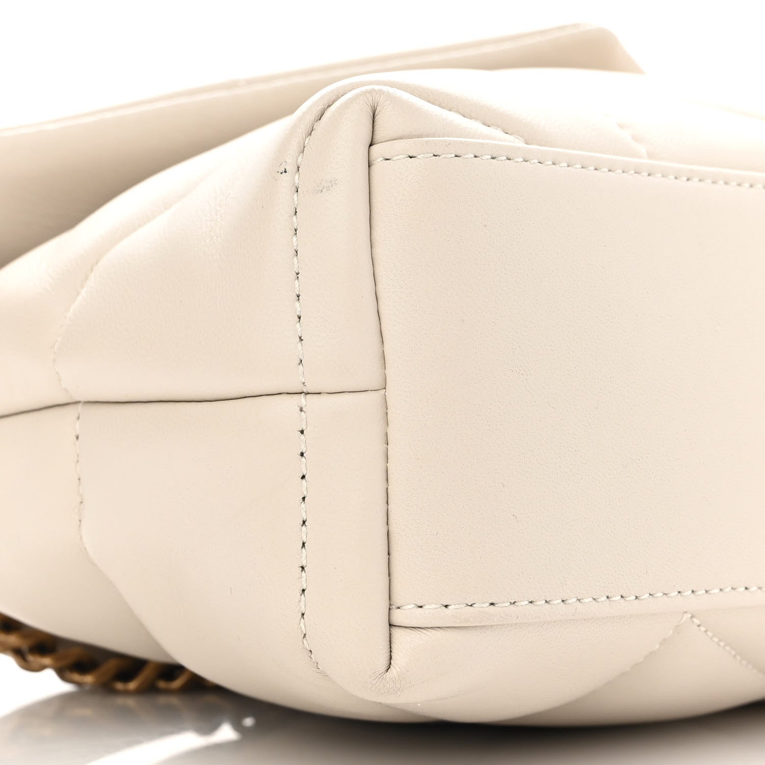 Saint Laurent Lambskin Quilted Toy Loulou Puffer Monogram Chain Satchel Crema Soft 9 of 11