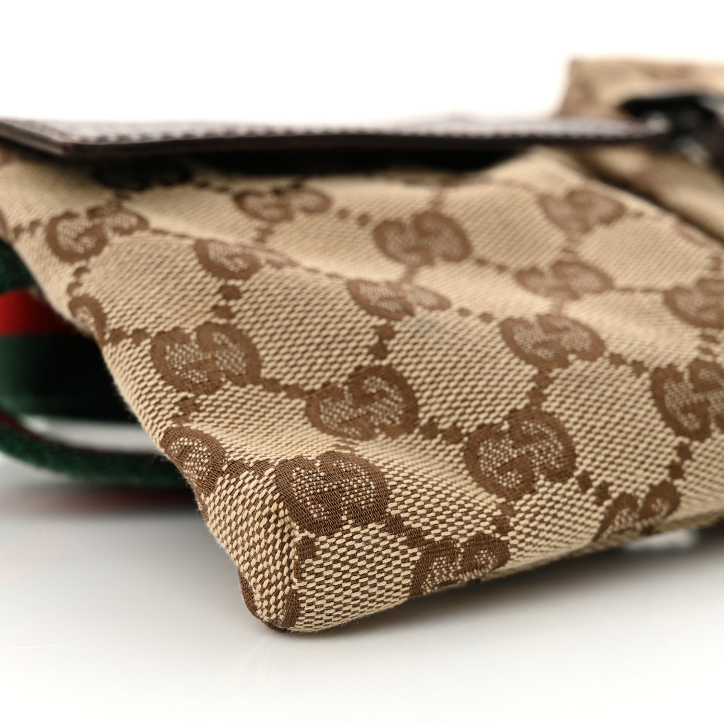 Monogram Web Belt Bag Dark Brown