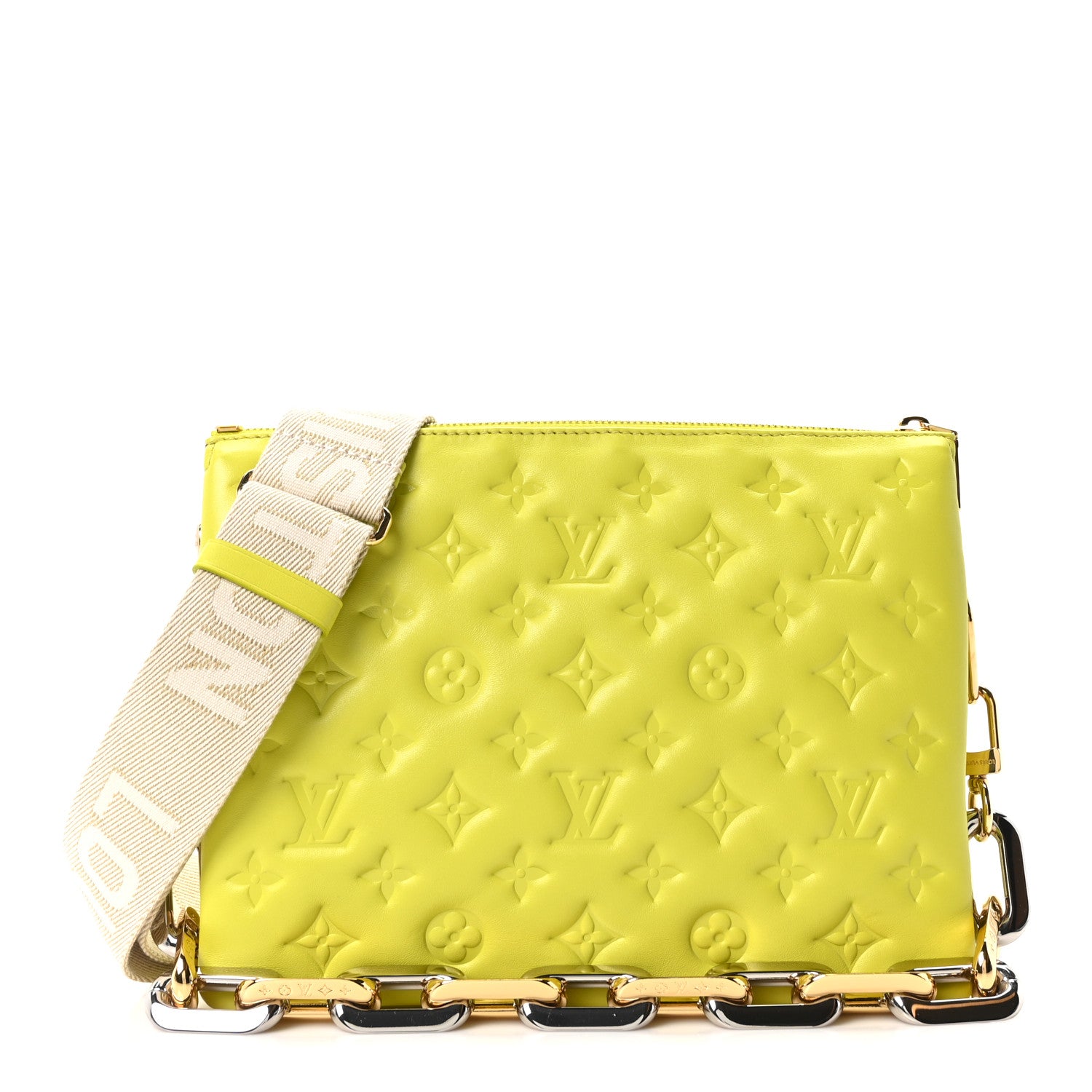 Louis Vuitton Embossed Monogram Coussin PM Vert Acide 1 of 17