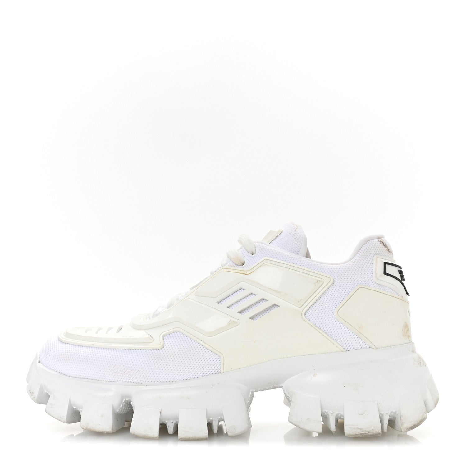 Prada Rubber Technical Knit Fabric Cloudbust Thunder Sneakers 39 White 1 of 7