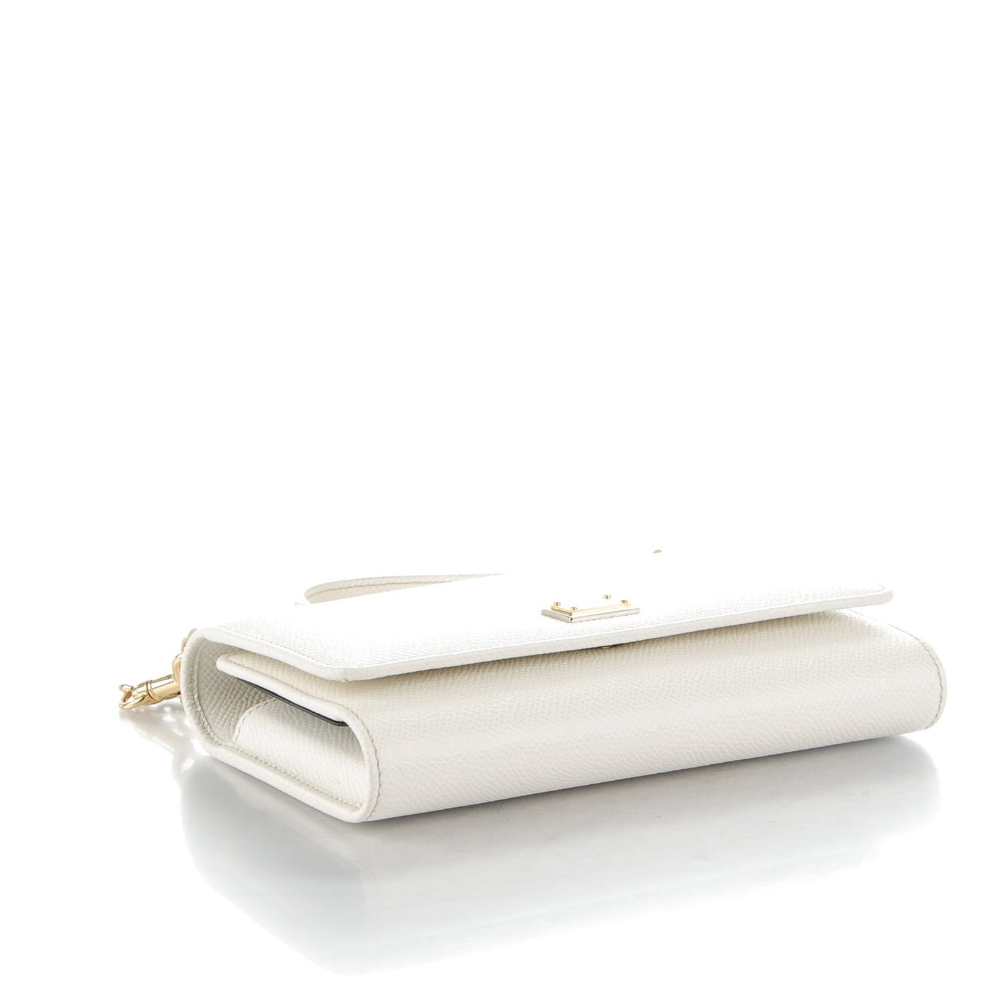 Dauphine Gloss Chain Strap Phone Bag Bianco