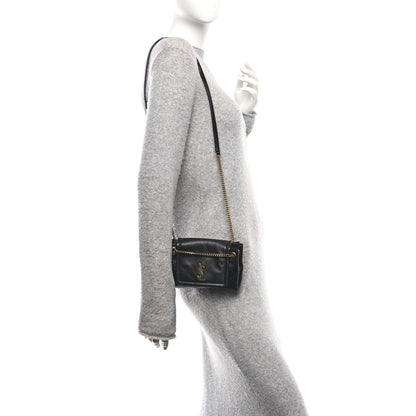 Saint Laurent Lambskin Quilted Monogram Mini Nolita Black 2 of 9