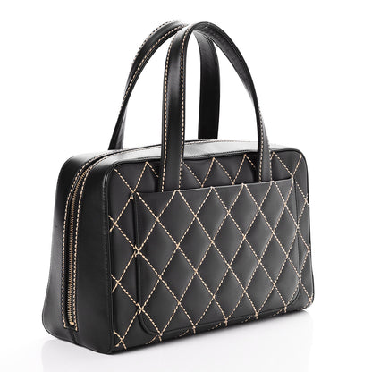 Chanel Calfskin Contrast Stitch Surpique Bowler Black 3 of 7