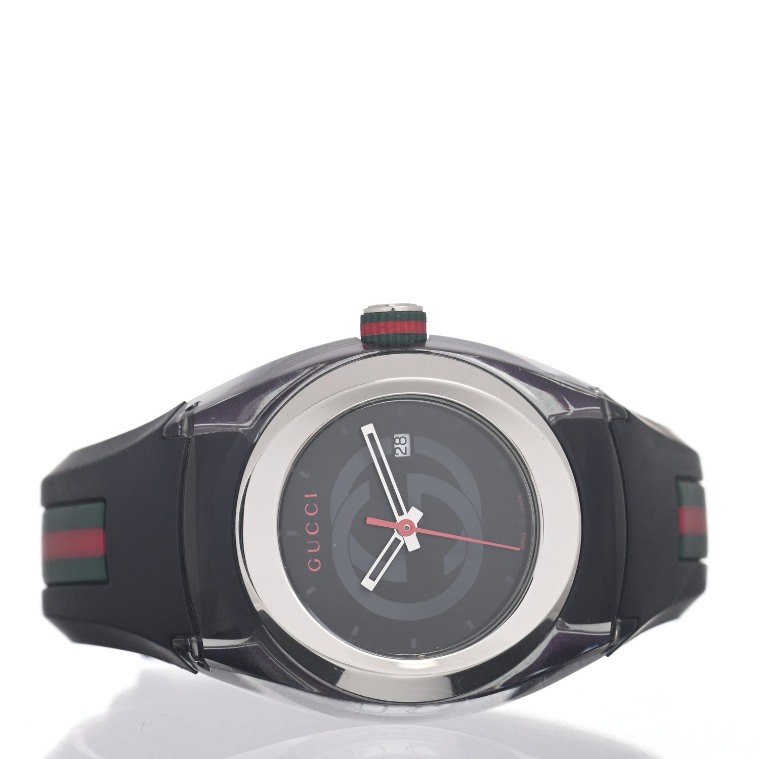 Gucci Stainless Steel Rubber 36mm Sync Web Quartz Watch Black 2 of 5