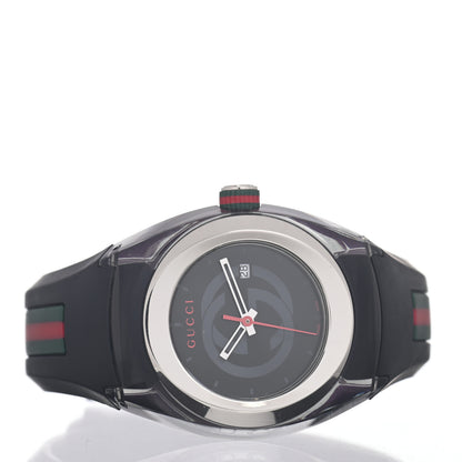 Gucci Stainless Steel Rubber 36mm Sync Web Quartz Watch Black 2 of 5
