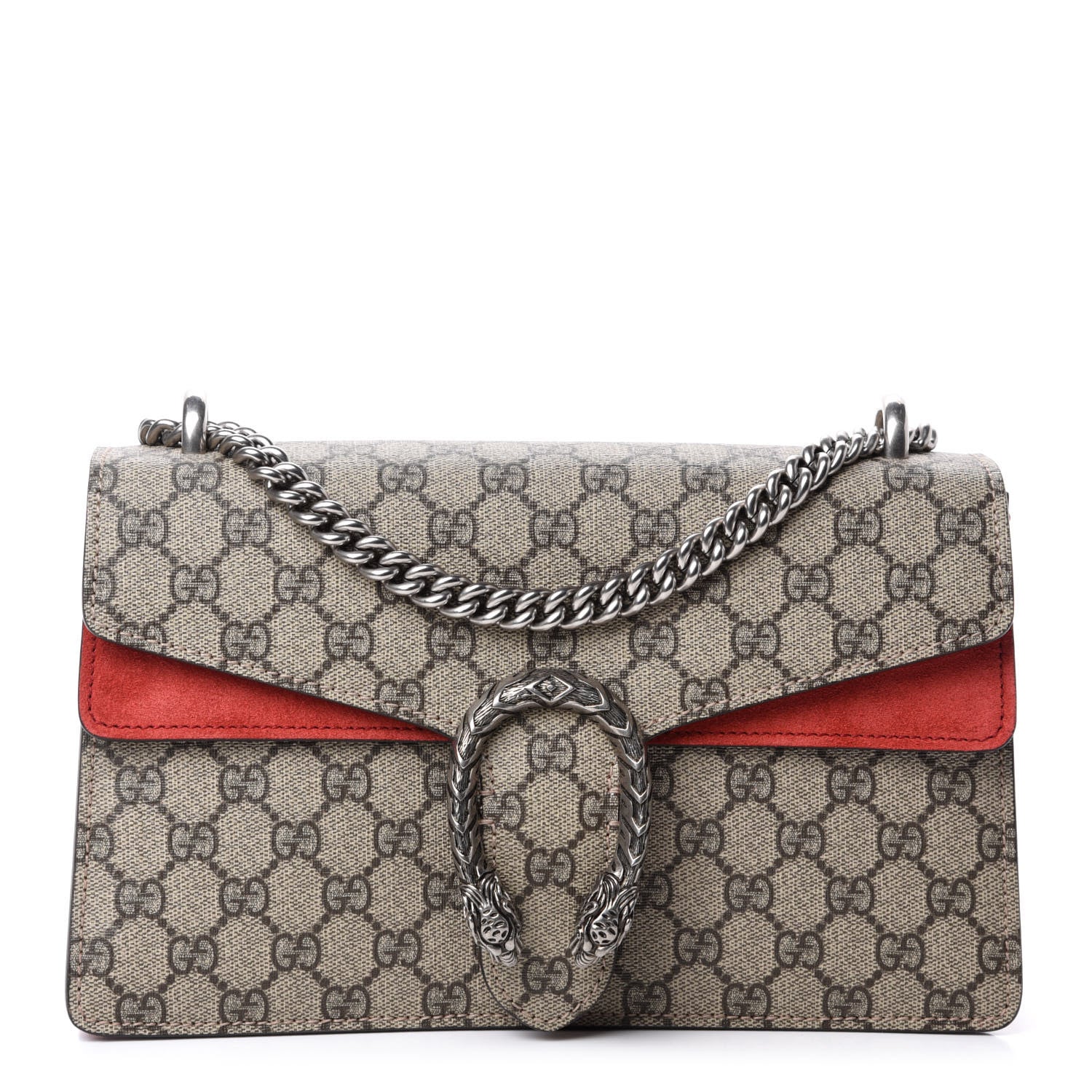 Gucci GG Supreme Monogram Small Dionysus Shoulder Bag Red 1 of 11