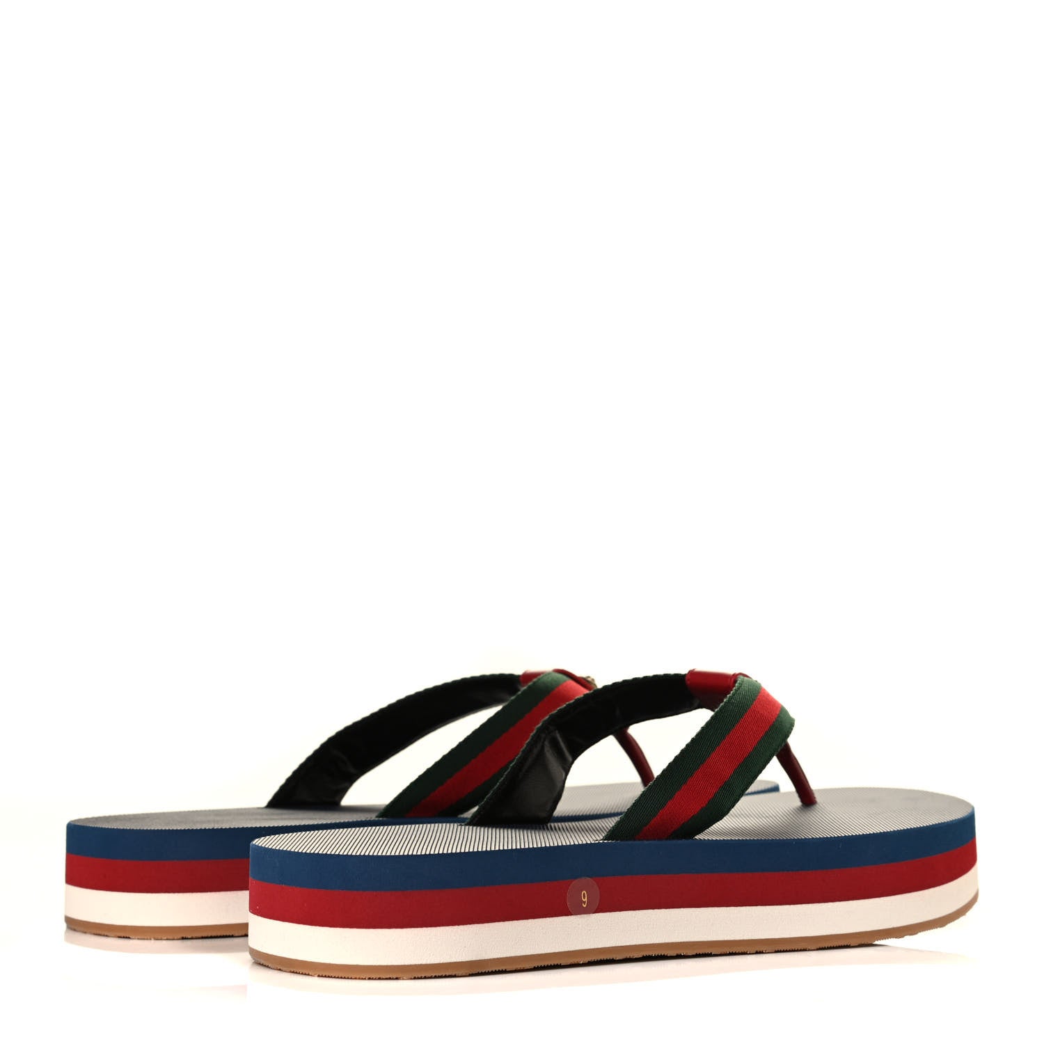 Gucci Canvas Mens Web Thong Sandals 9 Blue 3 of 6