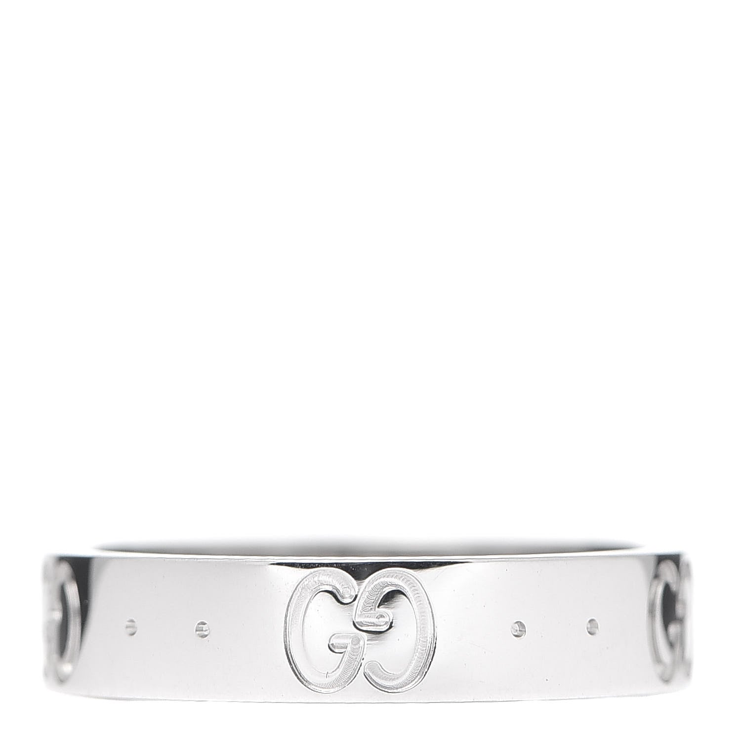 Gucci 18K White Gold 4mm Icon Thin Band Ring 50 5.25 3 of 6