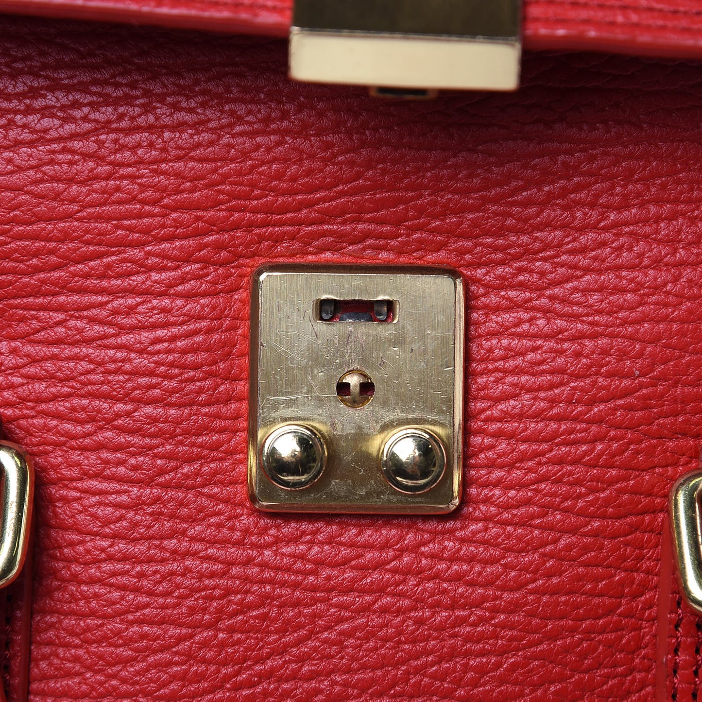 3.1 Textured Calfskin Medium Pashli Satchel Red