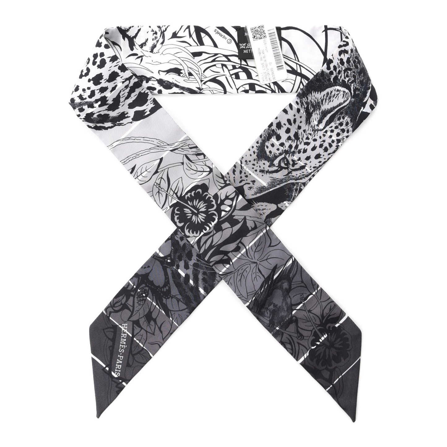 Silk Jungle Love Rainbow Twilly Gris Black White