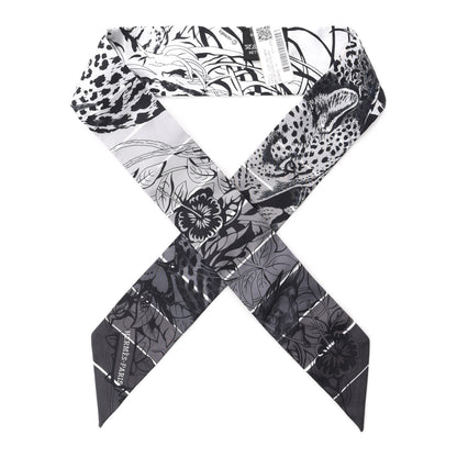 Hermes Silk Jungle Love Rainbow Twilly Gris Black White 1 of 3