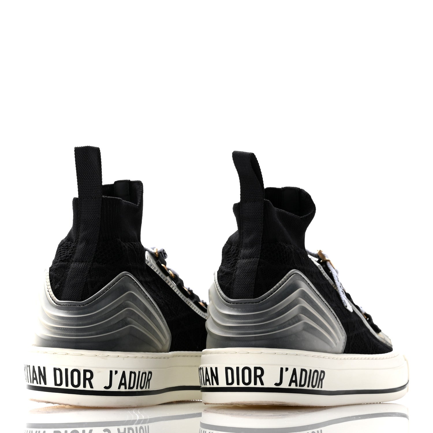 Christian Dior Technical Knit Calfskin Cannage Womens Walk'N'Dior High Top Sneakers 41 Black 4 of 12