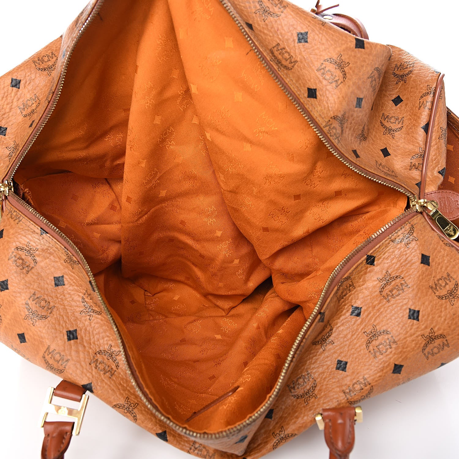 MCM Visetos Boston Weekender Bag Cognac 5 of 22