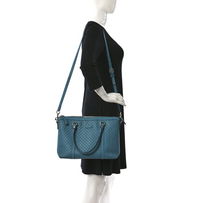 Gucci Soft Microguccissima Small Zippered Satchel Deep Cobalt 2 of 9
