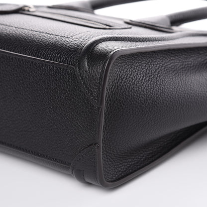 Celine Drummed Calfskin Nano Luggage Black 9 of 11