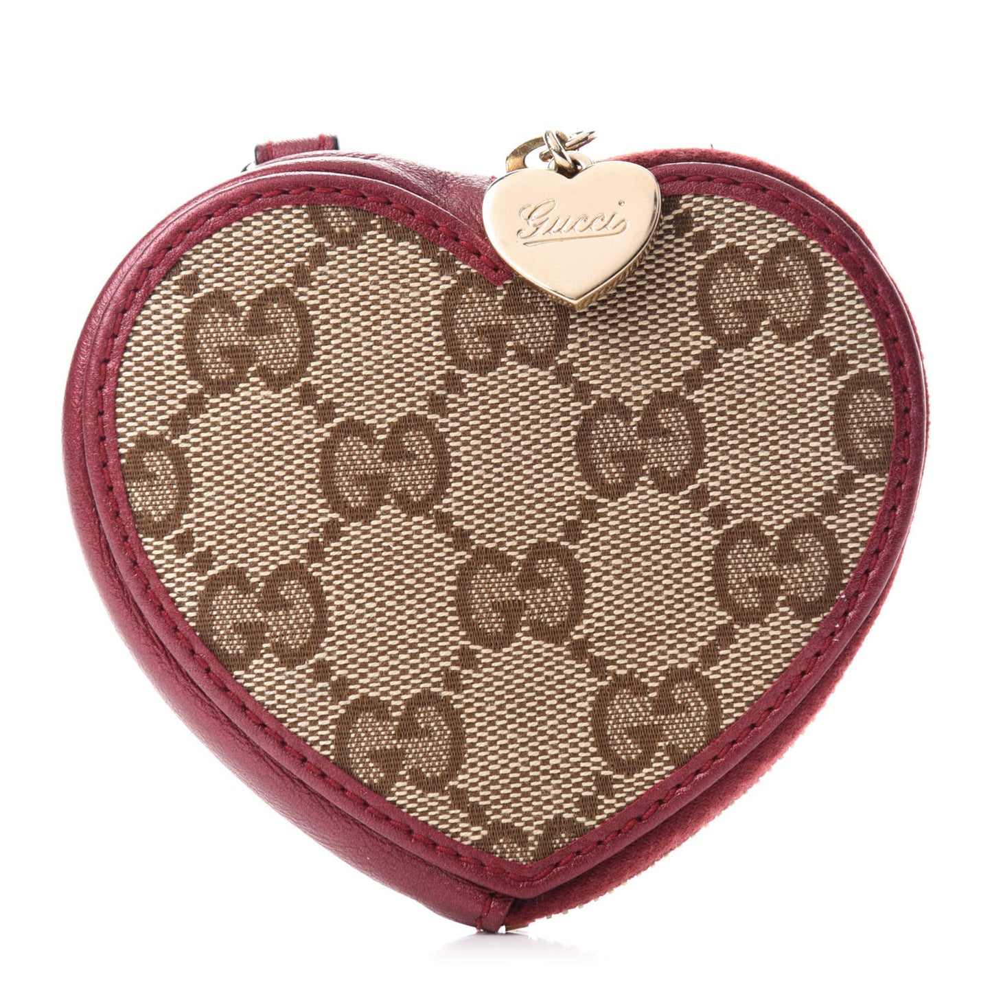 Monogram Heart Coin Purse Red