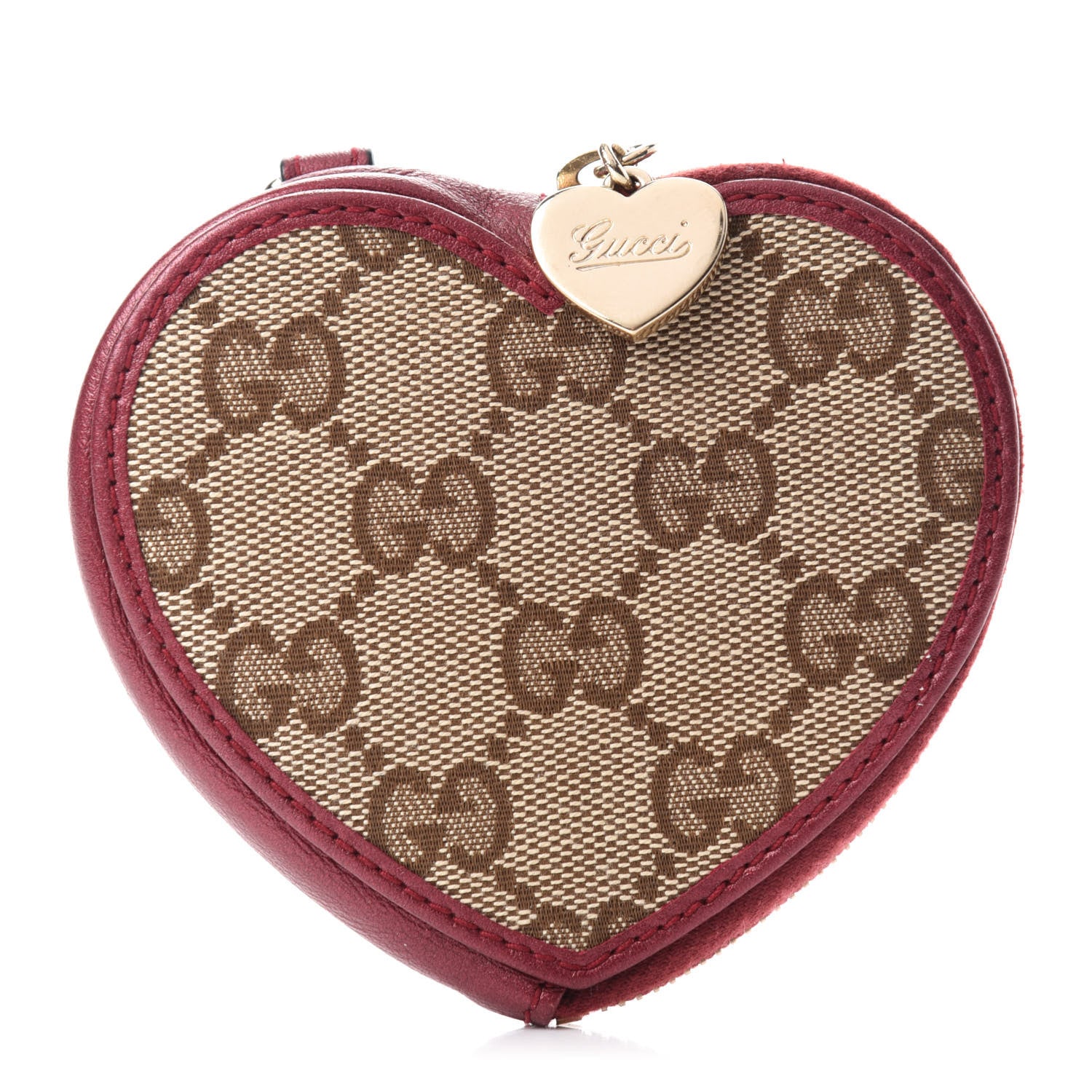Gucci Monogram Heart Coin Purse Red 1 of 7