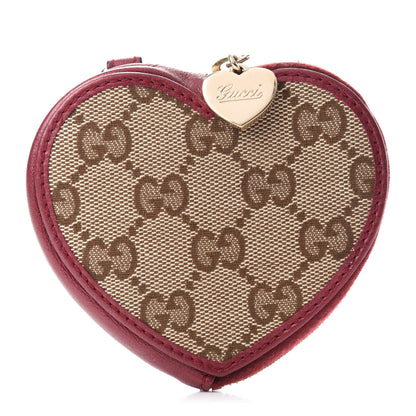 Gucci Monogram Heart Coin Purse Red 1 of 7