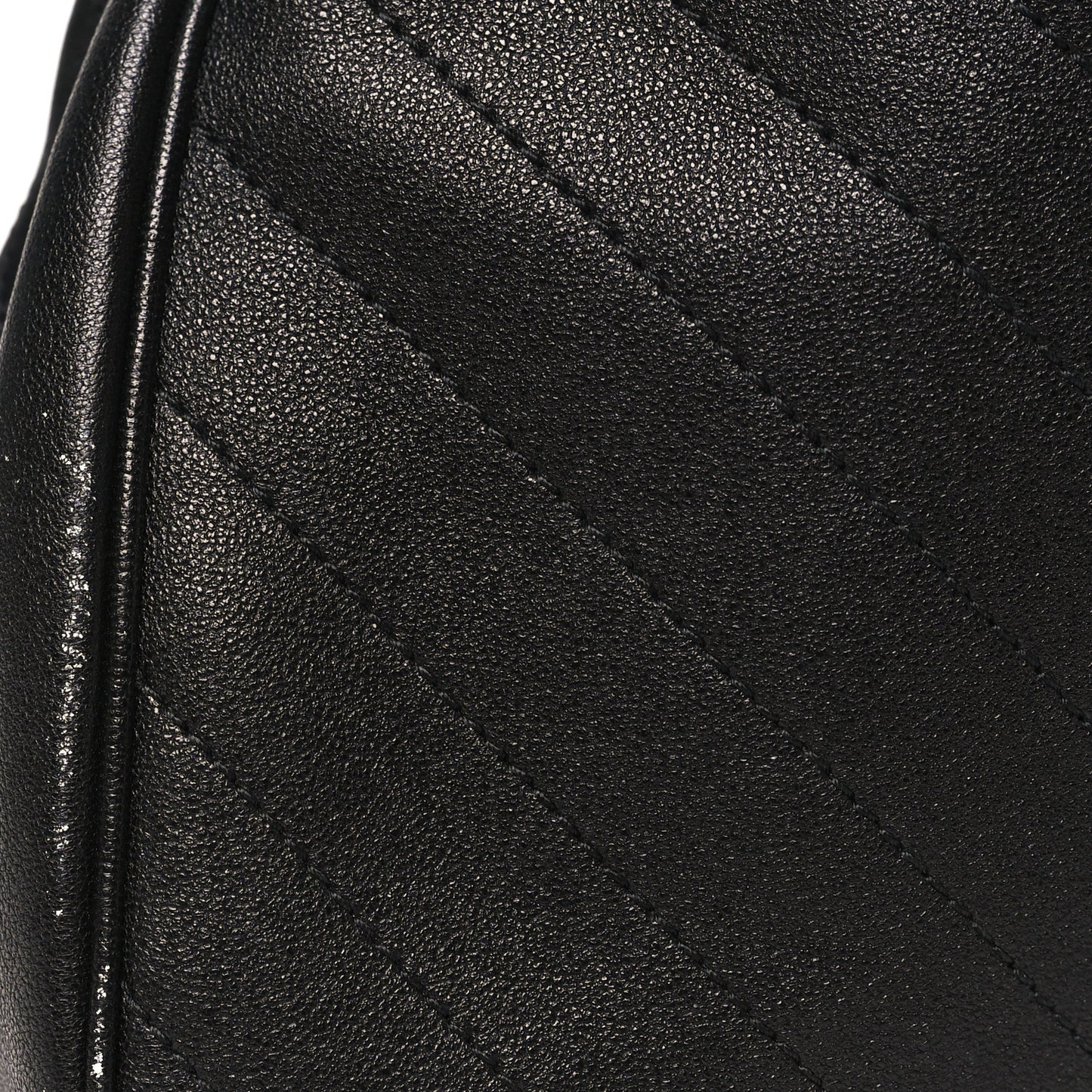 Sakai Be Green Calfskin Diagonal Stitched Medium Blondie Tote Black
