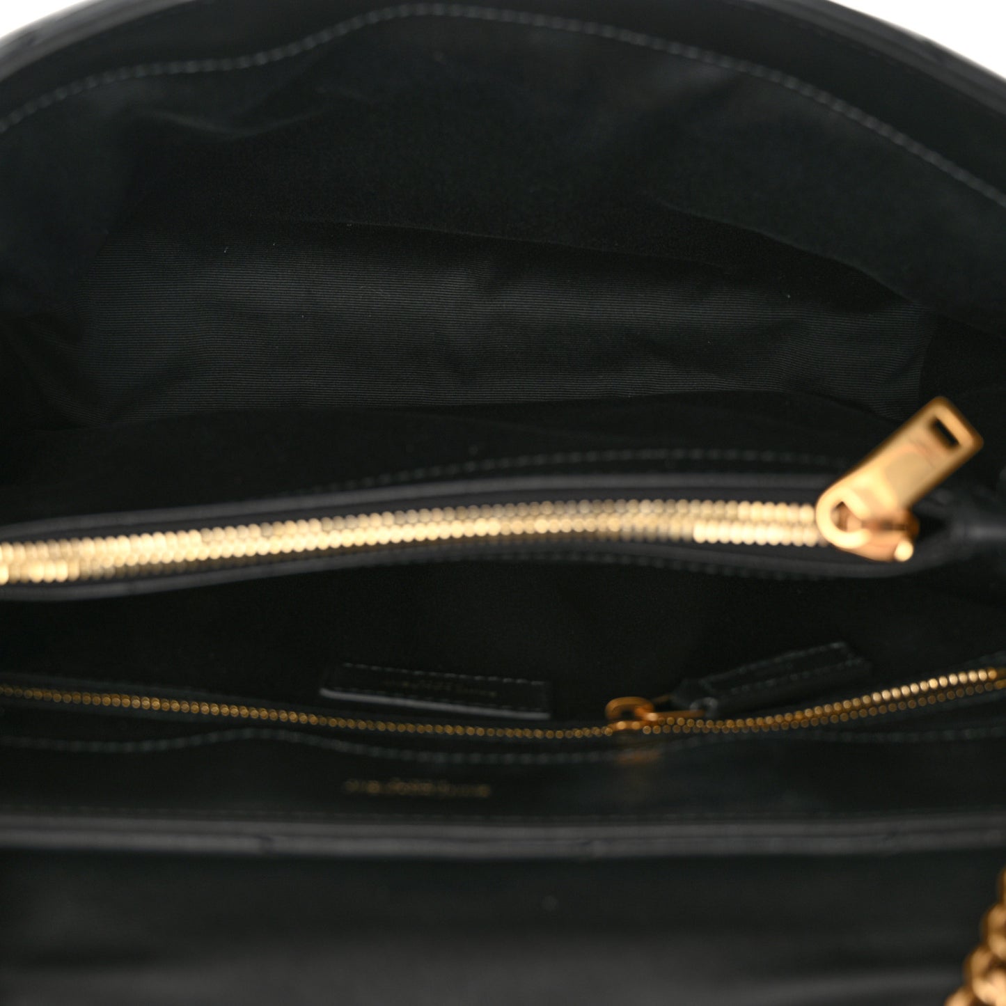 Calfskin Y Quilted Monogram Medium Loulou Chain Satchel Black