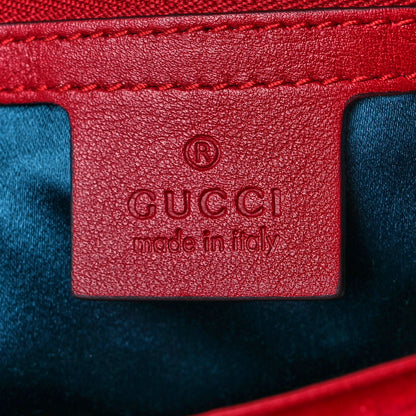 Gucci Velvet Matelasse Medium GG Marmont Shoulder Bag Hibiscus Red 6 of 10