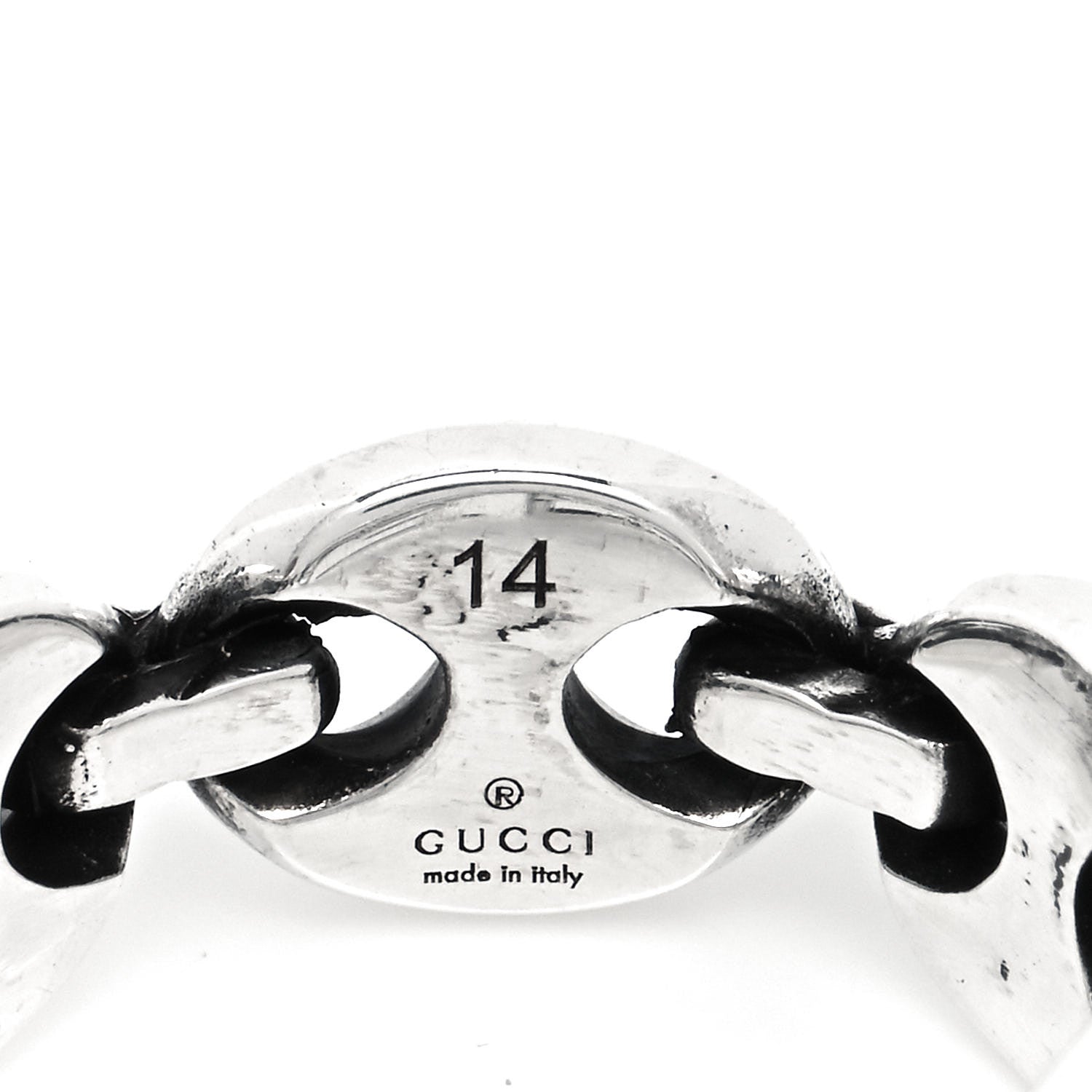 Gucci Sterling Silver GG Chain Ring 54 6.75 6 of 6