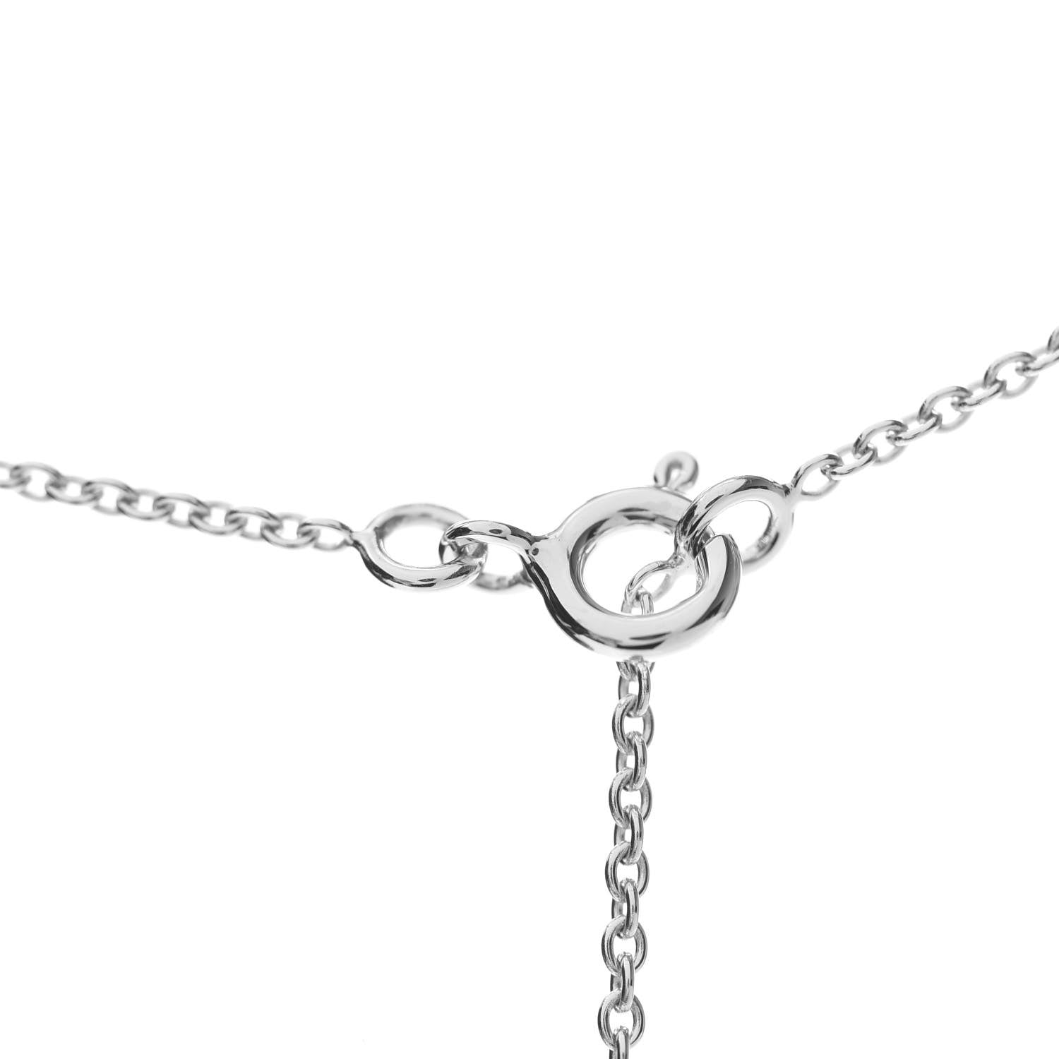 Christian Dior 18K White Gold Diamond Oui Pendant Necklace 3 of 4