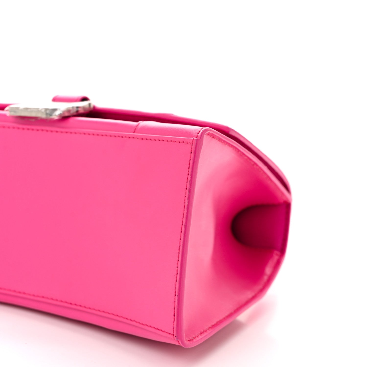 Balenciaga Shiny Box Calfskin Small Hourglass Top Handle Bag Acid Fuchsia 10 of 10