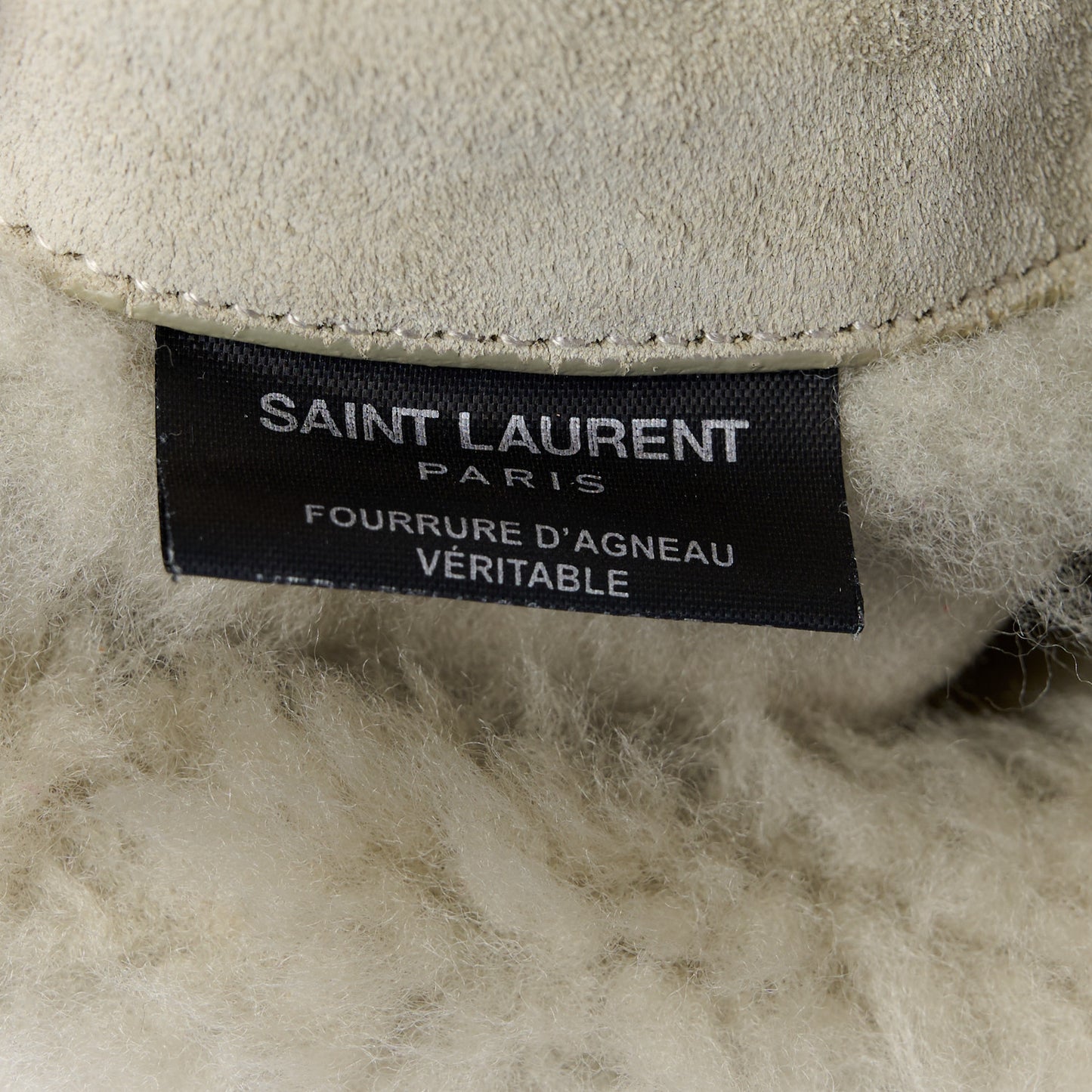 Shearling Calfskin Medium Reversible Monogram Kate Satchel Grey