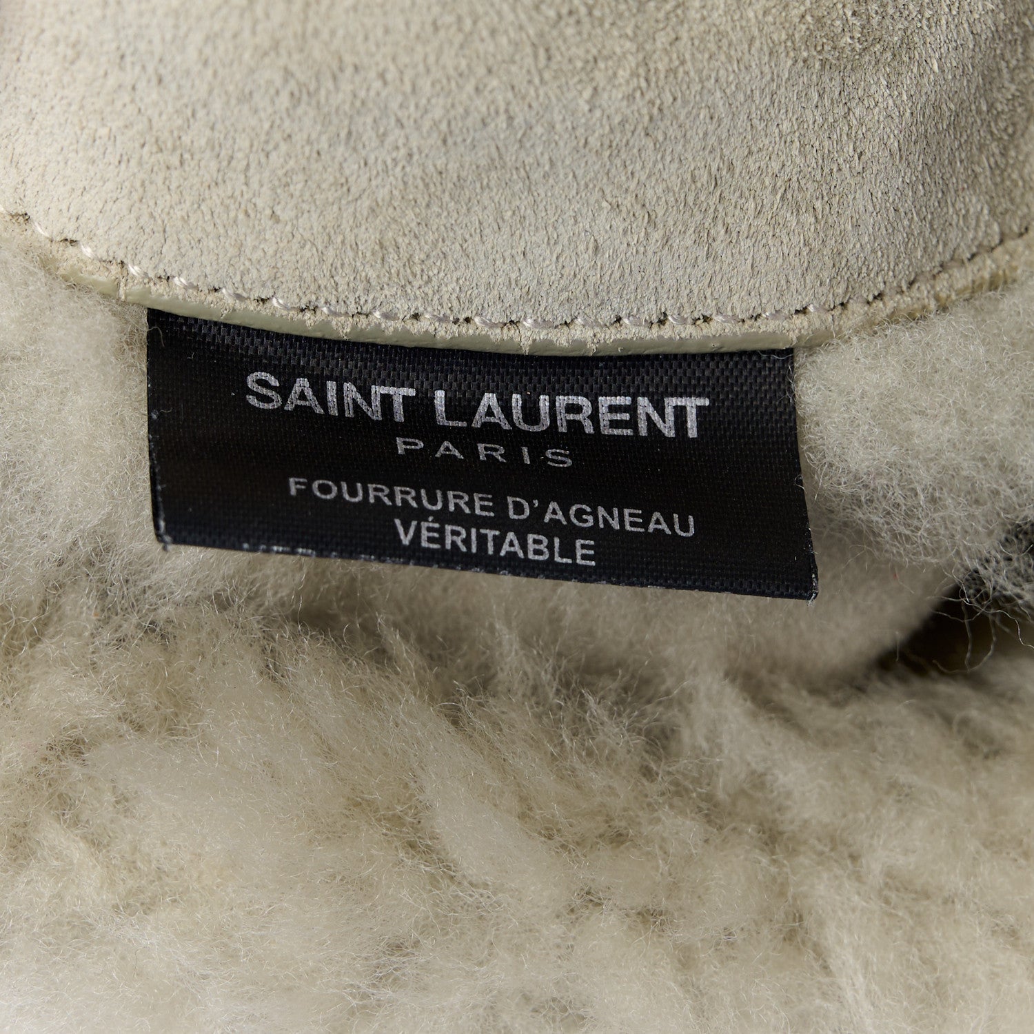 Saint Laurent Shearling Calfskin Medium Reversible Monogram Kate Satchel Grey 12 of 18