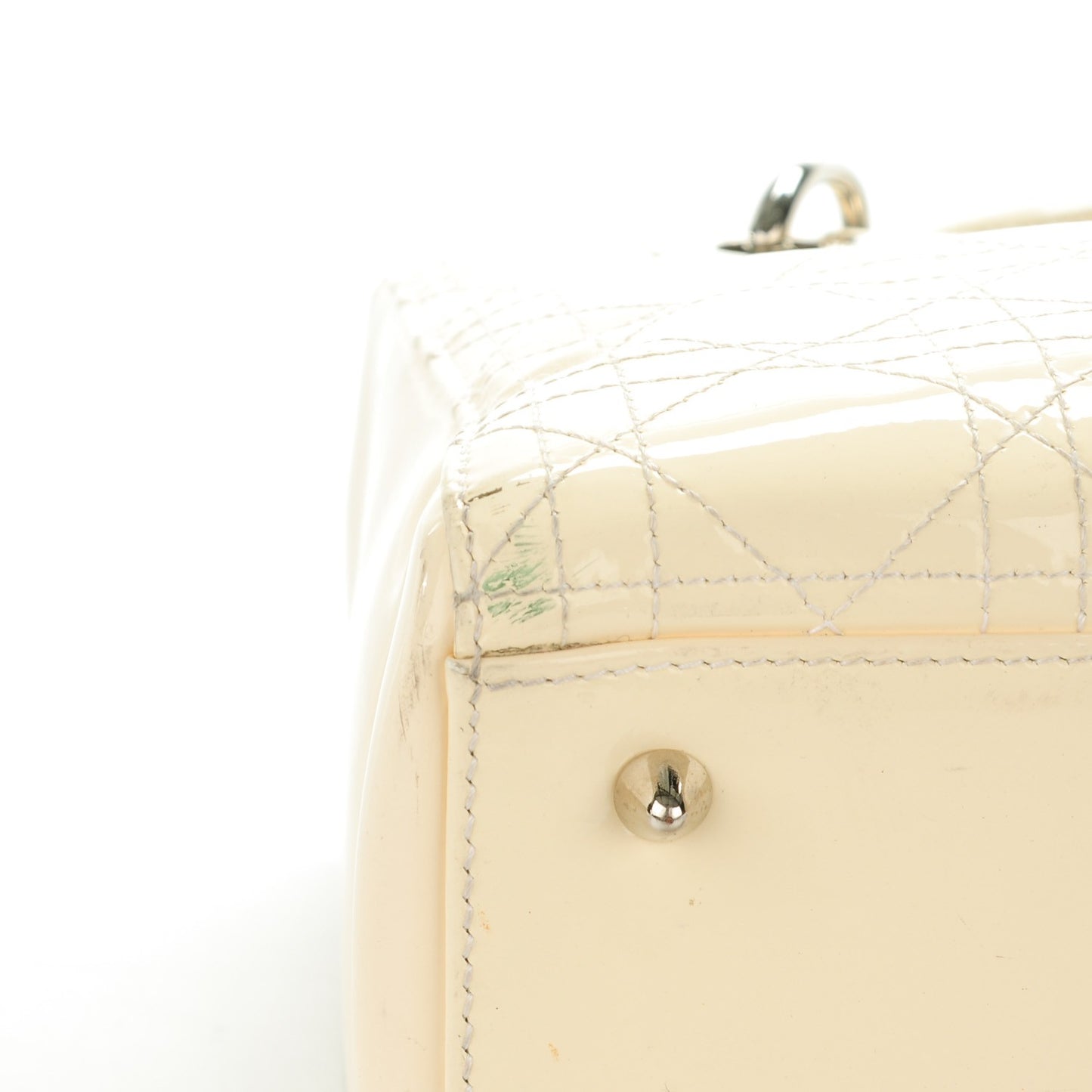 Patent Cannage Medium Lady Dior White