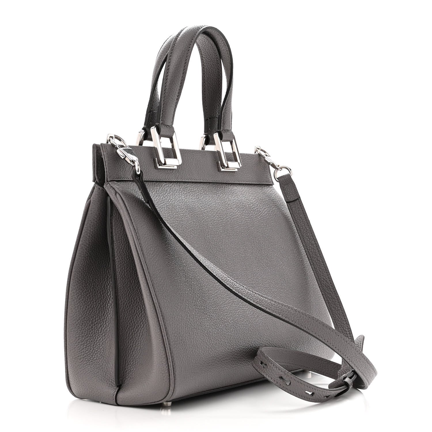 Gucci Grainy Calfskin Small Zumi Top Handle Bag Dusty Grey 3 of 10