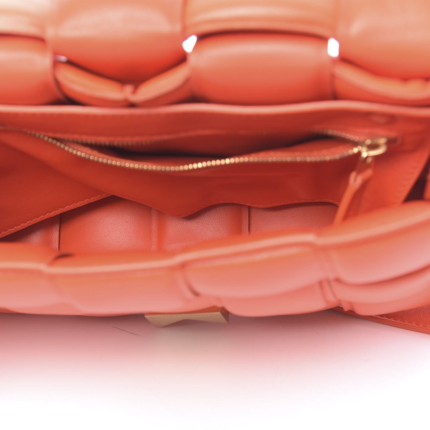 Nappa Maxi Intrecciato Padded Cassette Crossbody Orange