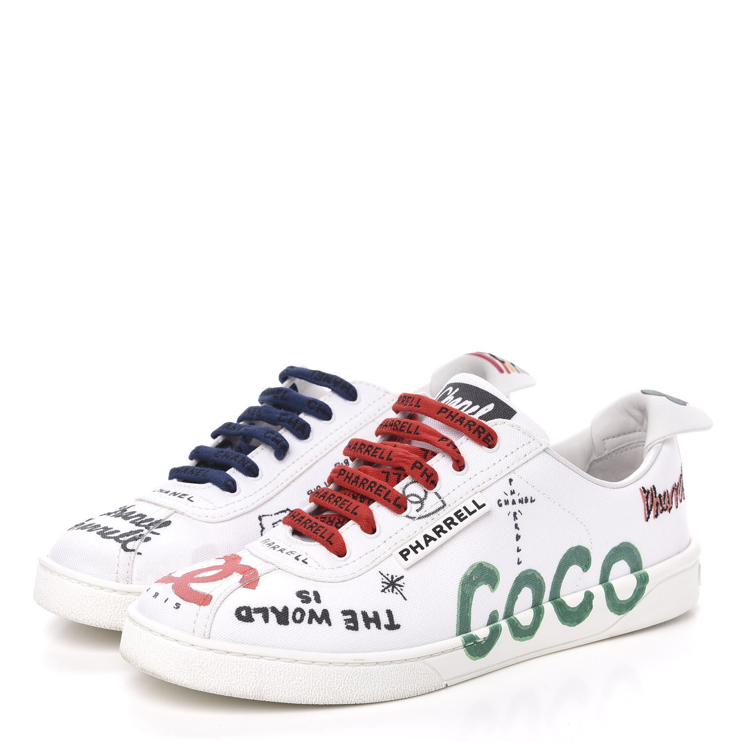 Chanel x Pharrell Williams Calfskin Womens Sneakers 39 White 3 of 11