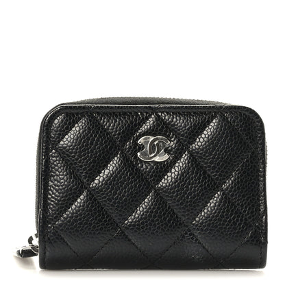 Chanel Caviar Quilted Zip Coin Purse Wallet Black 1 of 6
