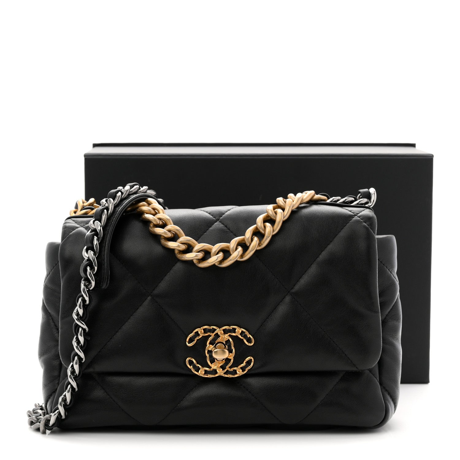 Chanel Lambskin Quilted Medium Chanel 19 Flap Black 11 of 11