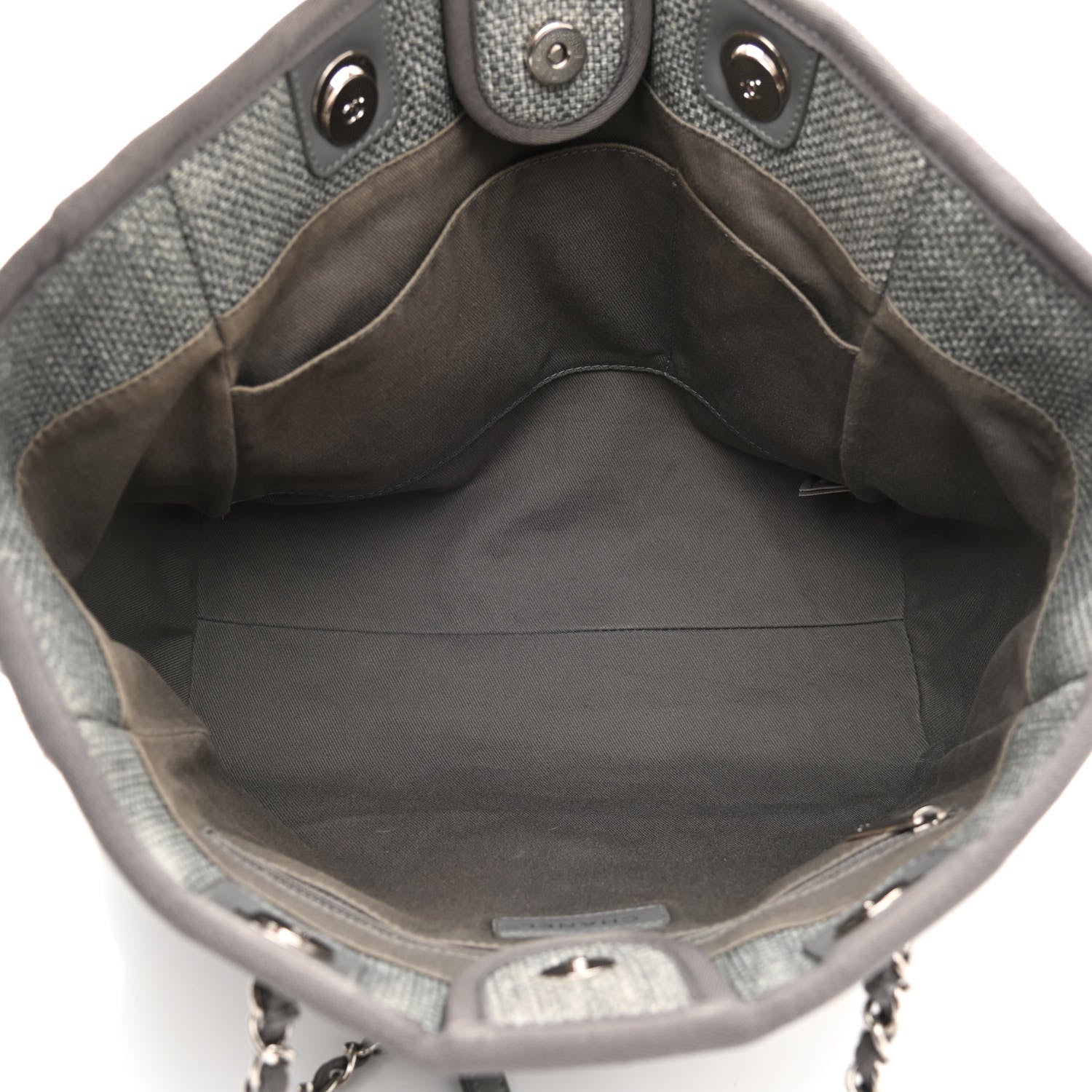 Chanel Woven Straw Raffia Small Deauville Tote Charcoal 5 of 9