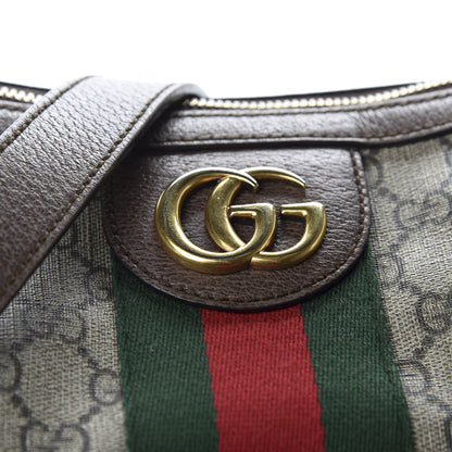 Gucci GG Supreme Monogram Web Ophidia Half Moon Hobo Brown 12 of 13