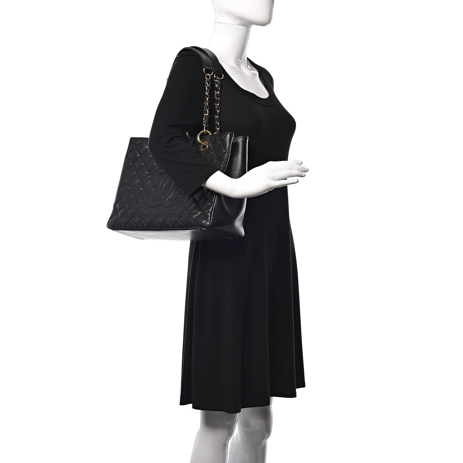 Chanel Caviar Quilted Grand Shopping Tote GST Black 2 of 14
