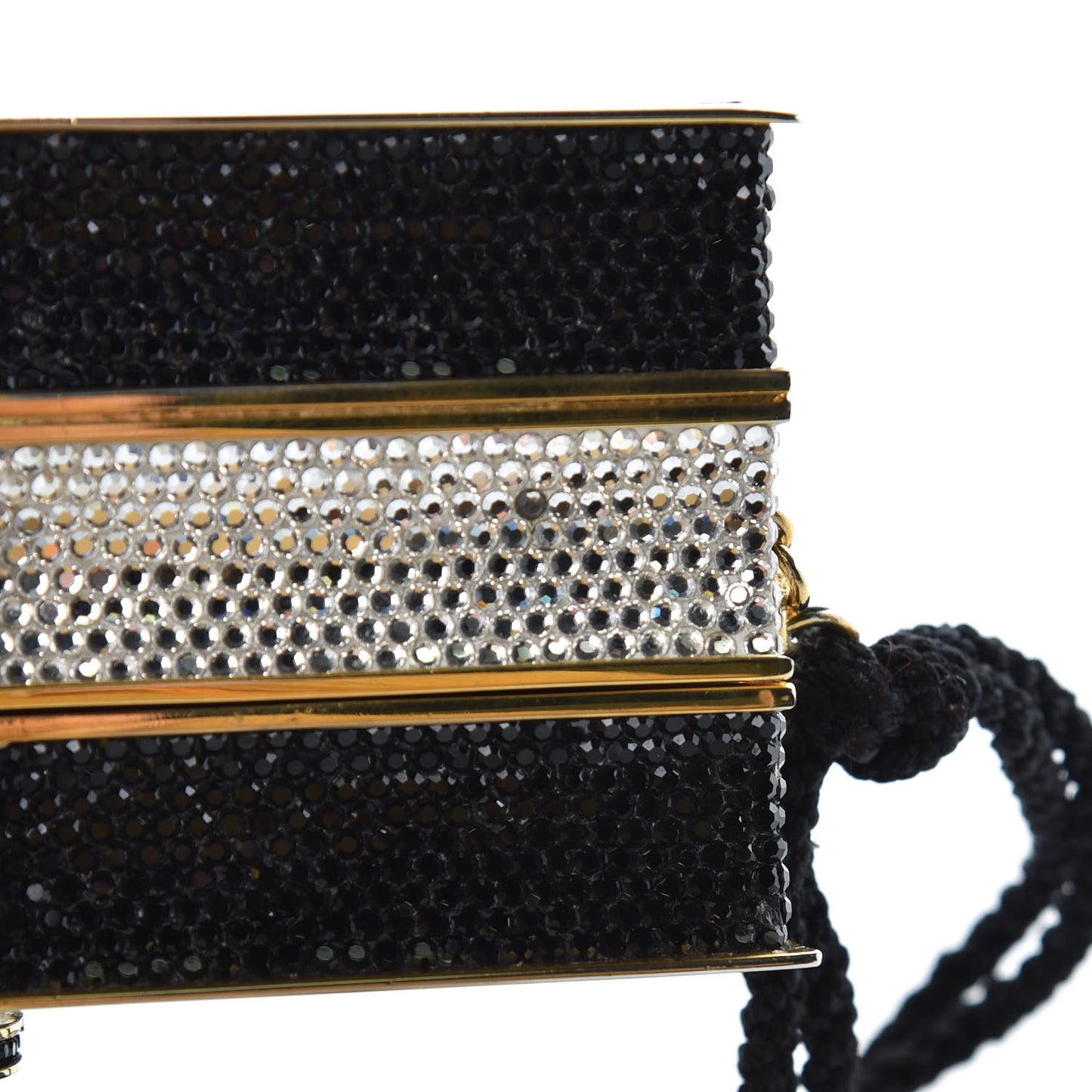 Swarovski Crystal Zebra Miniaudiere Clutch Black Silver