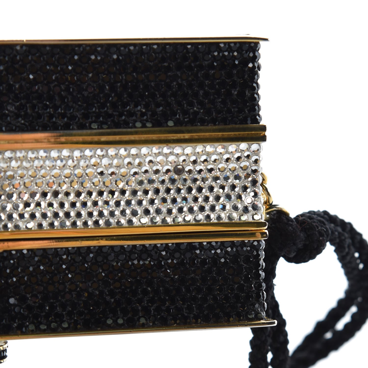 Judith Leiber Swarovski Crystal Zebra Miniaudiere Clutch Black Silver 14 of 17
