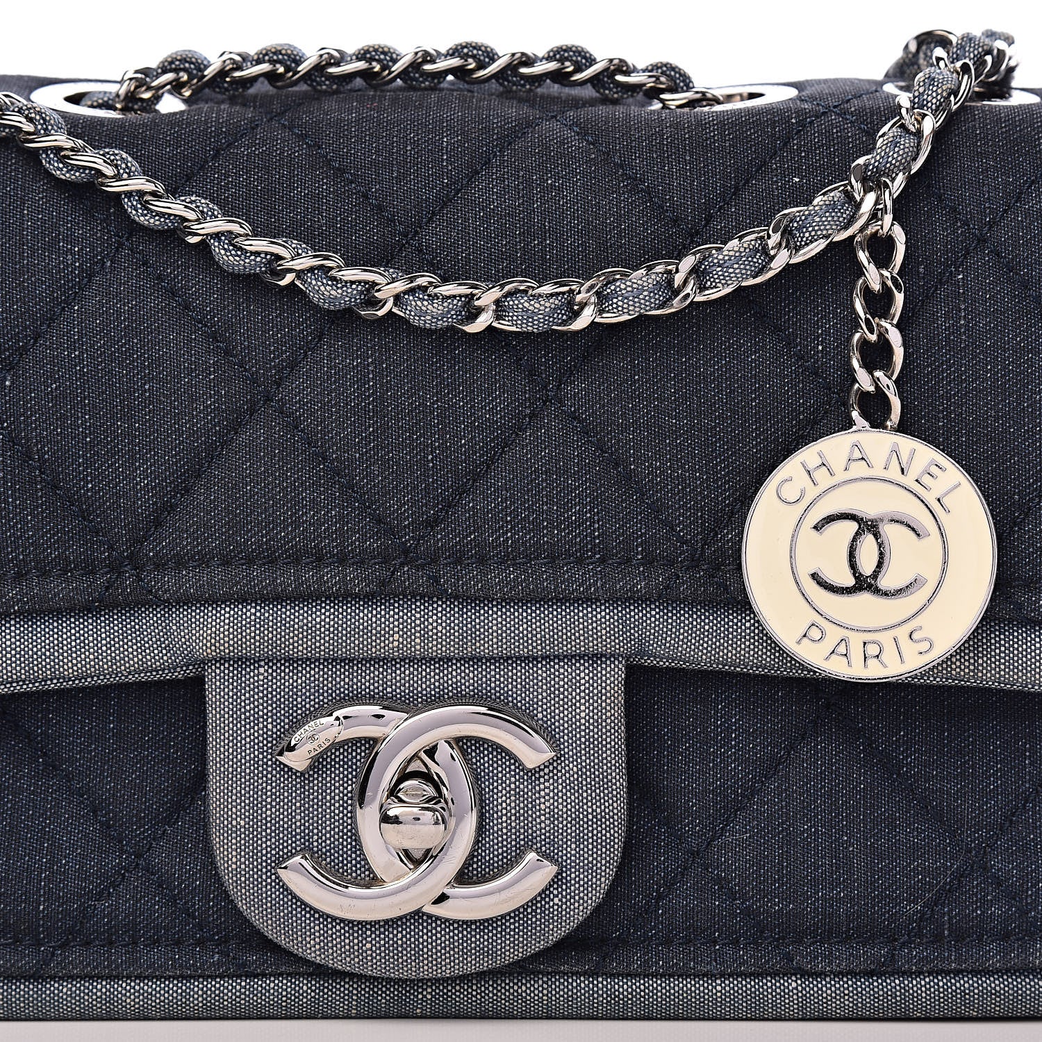 Chanel Denim Quilted Small Medallion Flap Blue 12 of 12