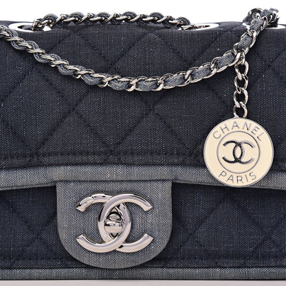 Chanel Denim Quilted Small Medallion Flap Blue 12 of 12